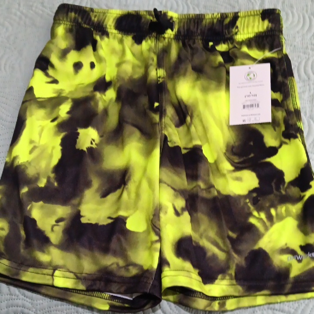 Athletic Works Kids Tie-Dye Shorts - Yellow and Black